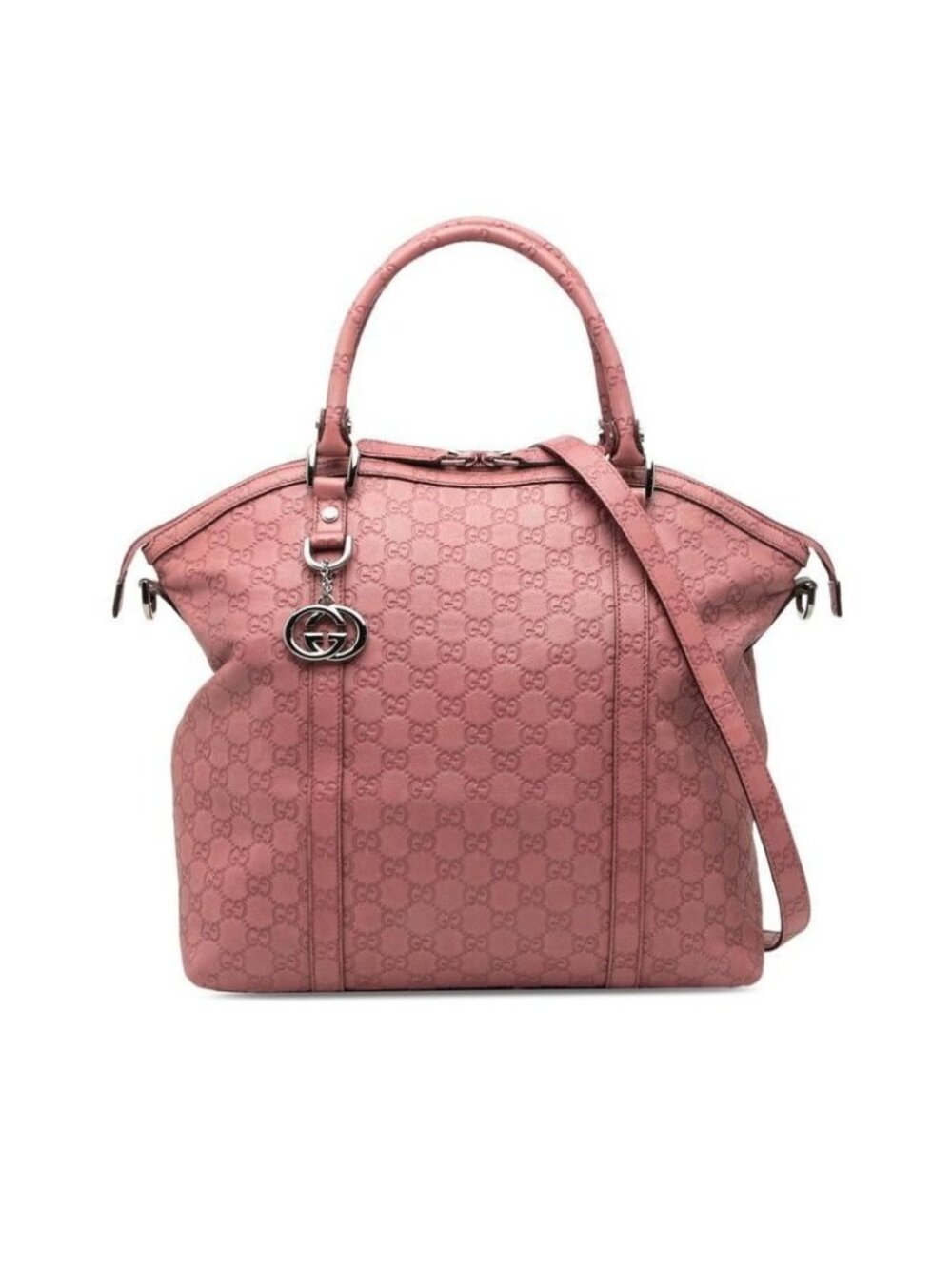 Gucci Guccissima Soho 2-Way Shoulder Bag Pink Leather